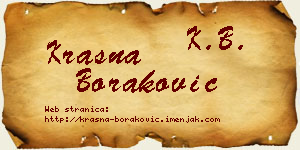 Krasna Boraković vizit kartica